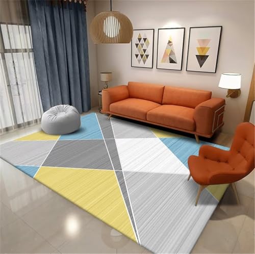 Tapis salon grande taille géométrique moderne confortable et durable - 2