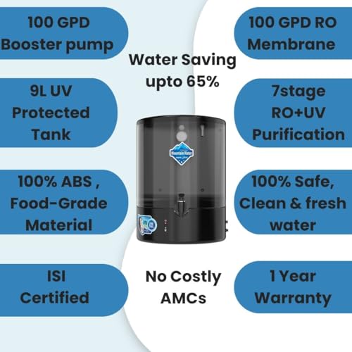 Image of aquaultra B11 7-Stage water purifier filter for home | 9L Transparent Tank | RO+UV+UF (TDS+COVER+SPUN FILTER)
