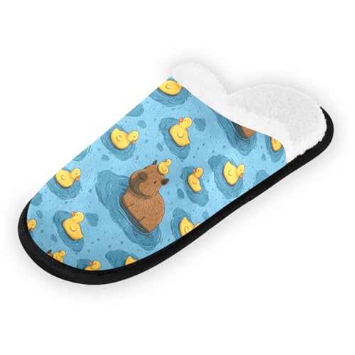 Blue Duck Cute Capibara Slippers For Women Men Soft Memory Foam Non-Slip Animal Winter Indoor House Shoes Travel Slipper2