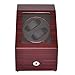 Produktbild NBVCX Wohnaccessoires Double Watch Winder für 2 Uhren Holzvitrine Uhrenwickler für Automatikuhren Batterieuhrengehäuse Uhrenboxen Wickler Aufbewahrungskoffer Rot