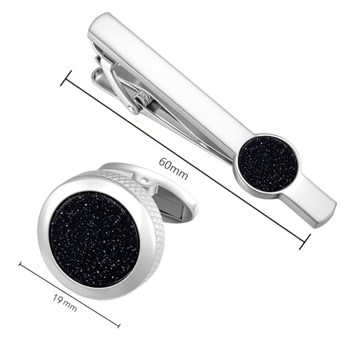 Image of GWD Cufflinks and Tie Clip Set Personalized Cuff Links Business Wedding
