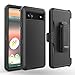Jackpot Wireless Designed for Google Pixel 6A Case, Pixel 6A 5G Holster Case Military Grade Heavy Duty Shockproof Full Body Protective Phone Cover with Kickstand (Black)