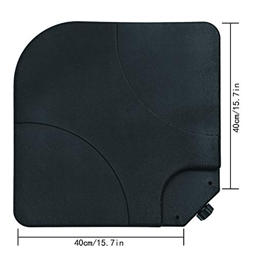 EliteShade 4PCS 176 LB Square Shaped Water or Sand Filled Umbrella Base Stand for Cantilever Offset Patio Market Umbrella with U Locking (Black)