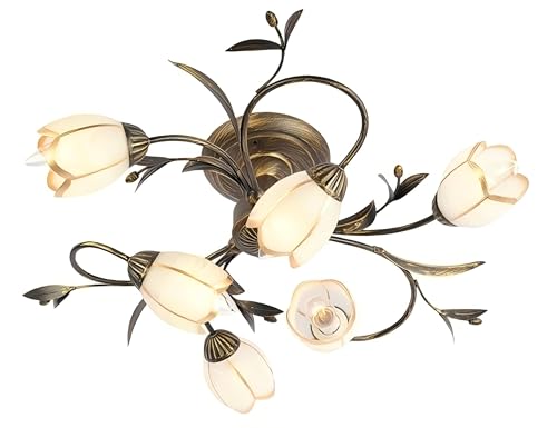 24 Inch 6-Lights Branch Shaped Ceiling Lights, Creative Retro Style