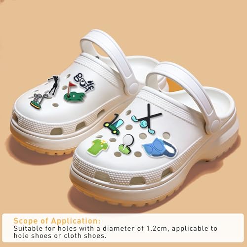 10 Stück Golf-Clog-Charms aus PVC, abnehmbar, 10 Stück, für Kinder und Erwachsene, Crocs/Jibbitz​, 1, Legierter Stahl, Achat