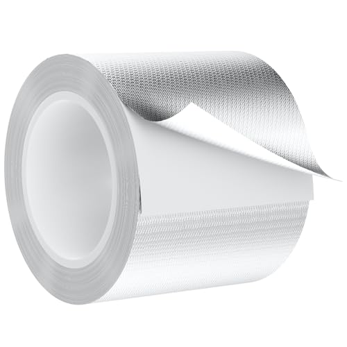 Image of Fiberglass Aluminum Foil Tape 3 Inch x 66 Feet (5.9mil) - Heavy Duty HVAC Metal Tape,High Temp Waterproof Insulation Adhesive for Ductwork, Furnace, Dryer Vent, AC, Pipe Sealing & Repair