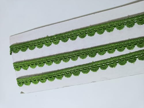 Image of Swag White Cotton Trim Laces and Borders Material for Saree Border, Suit, Kurta, Dupatta, Blouse, Gown, Lehenga & Neckline (Hunter Green, 9 Meter)
