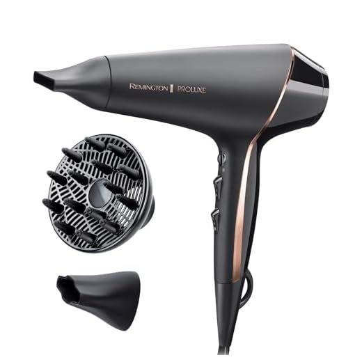 Remington Proluxe Professional Ion Hair Dryer [2400 W, 150 km/h, 3 Styling Attachments] (OPTIheat Technology for Long-Lasting Styling Results, Ion Care - Anti Frizz, Durable AC Motor) AC9140B