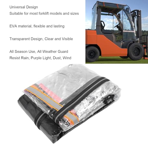 Jiawu Gabelstaplerabdeckung, Universeller Typ Clear Gabelstapler Kabine -Gehäuseabdeckung, Gabelstaplerabdeckung für Regen, Wasserdichtem UV Schutz, Gabelstaplerkapazität Bis zu 6000