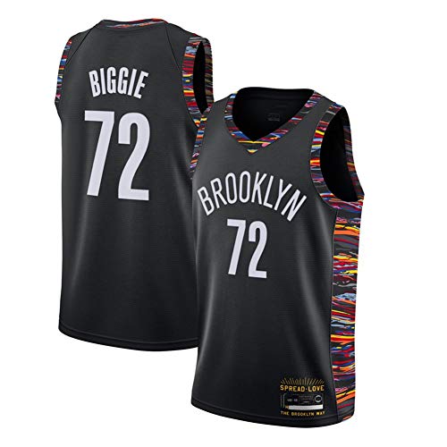 XH-Sport Hombres Jersey, Brooklyn Nets de la NBA # 72 Jersey Classic Biggie, Retro cómodo/Uniforme de luz/Transpirable de Estrellas Unisex Ventilador,L(180cm/75~85kg)