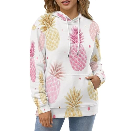 Sweat-Shirt Ananas avec Poche pour Style Ample Confort
