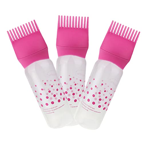 Beaupretty Flacon Applicateur Peigne Racine 3 Pcs Bouteille De Teinture Cheveux Graduée Design Pratique Pour Cheveux Couleur Rose