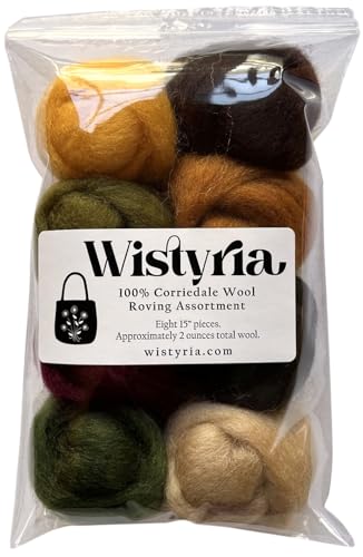 Wistyria Editions WR-907R Wool Roving, Falling Leaves, 8-Pack