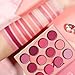 Pink Eyeshadow Palette,12 Colors Peach Matte & Shimmer Highly Pigmented Pink Mini Makeup Eyeshadow Pallet, Warm Natural Blendable Long Lasting Waterproof Small Pallets Eyeshadow for Women and Girls
