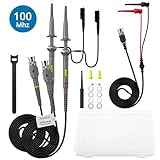 AUTOUTLET P6100 Universal Oscilloscope Probe with Accessories Kit 100MHz Oscilloscope Clip Probes with BNC to Minigrabber Test Lead Kit