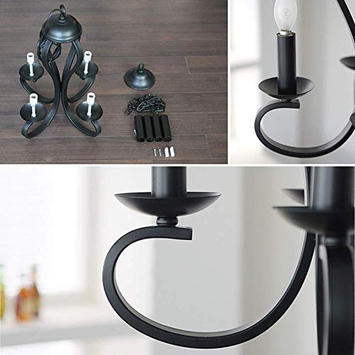 Lámpara de hierro e iluminación interior nórdica con casquillo candelabro E12 7