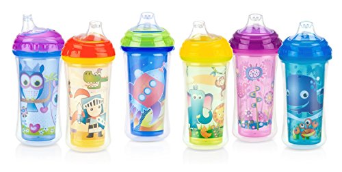 Nuby No-Spill Insulated Sipper with Spout, Children’s Sippy Cup, 9 Ounce, Colors May Vary, 6 Month Plus