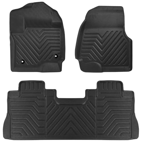 Broryan Floor mats for F250 F350 F450 Crew Cab 2017-2025 with Fold Flat Storage, Floor Liners for Ford Super Duty, 1st & 2nd Row