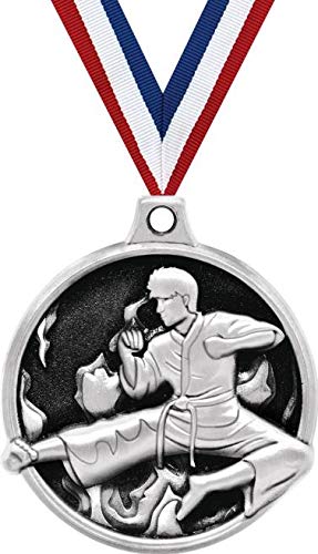 1.5" Martial Arts Medal - Silver Martial Arts Challenger Award Medal Prime