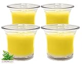 TE ENCANTARÁ SU FRAGANCIA - Elige el set de velas con vaso con olor a Citronela, color amarillo, de Hyoola. Velas de alta calidad hechas en Europa.