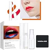✨【Tinte de labios despegable】Esta nueva mancha de labios despegable, a diferencia de cualquier brillo de labios que hemos utilizado antes, es un estilo muy interesante. Después de decenas de segundos de aplicación, el brillo de labios se solidificará en una capa de película, rocía un poco de activador, y se puede quitar fácilmente, mostrando un color de labios muy completo.