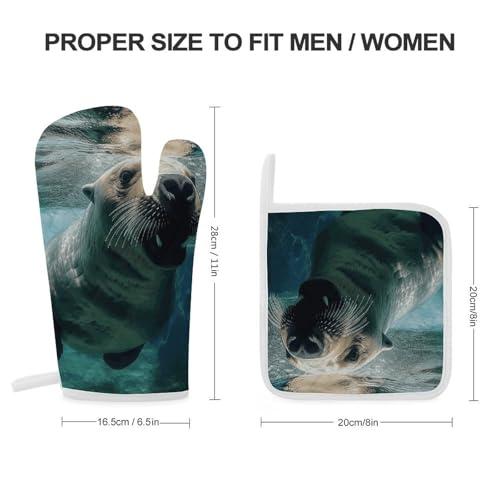 Gants de cuisine polyester lion de mer pour manipuler les plats chauds - 3