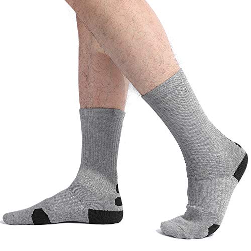 Boruizhen Men's Athletic Crew Socks Basketball Socks Sport Compression Cushion Socks For Running And Training (6 Pairs) #TOP6