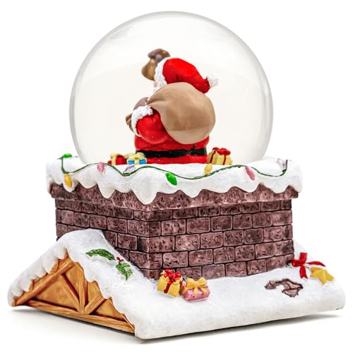 Christmassantaclausonchimneymusicalsnowglobeautomaticsnowfallmusicboxcolorlightsfestiveholidayornamentforfamiliesfriendsplays14classicchristmascarols  Urban Country Home Decor Christmas santa claus on chimney musical snow globeautomatic snowfall music boxcolor lightsfestive holiday ornament for families friends plays 14 classic christmas carols  urban country home decor