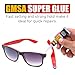GMSA 4 Pack Super Glue All Purpose, Fastest & Toughest Adhesive 3g Instant Repair Unbreakable Bond, Strong Superglue Liquid for Hard Plastic, Rubber, Metal, Leather, Ceramics, Wood, DIY Craft