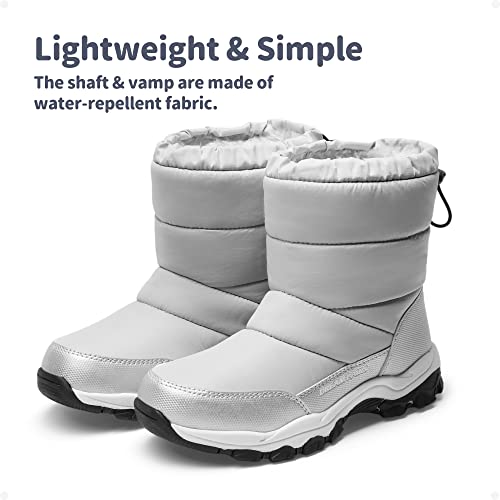 Dream Pairs Boys Girls Snow Boots Slip Resistant Lightweight Mid Calf Kids Winter Shoes Sdsb2224K Gray Size 1 Little Kid #TOP4