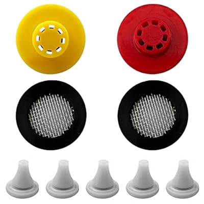 Voolan Shower Flow Restrictor Set - Fixed Showerhead Replace Parts -1.8 and 2.5GPM Flow Reducer Limiter + 2 Filter Gaskets + 5 Soft Silicone Nozzles For Shower Head Replacement