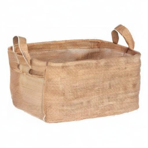 WENKO Aufbewahrungskorb Juna M, dekorativer Korb zur übersichtlichen Aufbewahrung von Accessoires wie z. B. Kleidung mit zwei praktischen Griffen, Außenmaterial 100% Jute, 24 x 17 x 17 cm, Braun