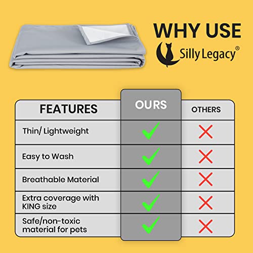 Silly Legacy Thin Reversible Waterproof Protective Cover Or Liner For Bed Or Couch, For Dogs And Cats #TOP4