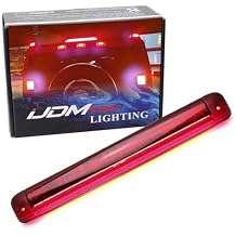 iJDMTOY Dark Red Lens Full LED Strip High Mount Third Brake/Clearance Light Assembly Compatible With Hummer 2003-2009 H2 SUV, Chevy Suburban/Tahoe, GMC Yukon/Jimmy, etc