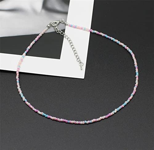 PZKDKS Coréen Doux coloré Chokers Collier Boho Graine perlée clavicule Colliers pour Femmes Filles Bijoux à la Mode-7 Cover