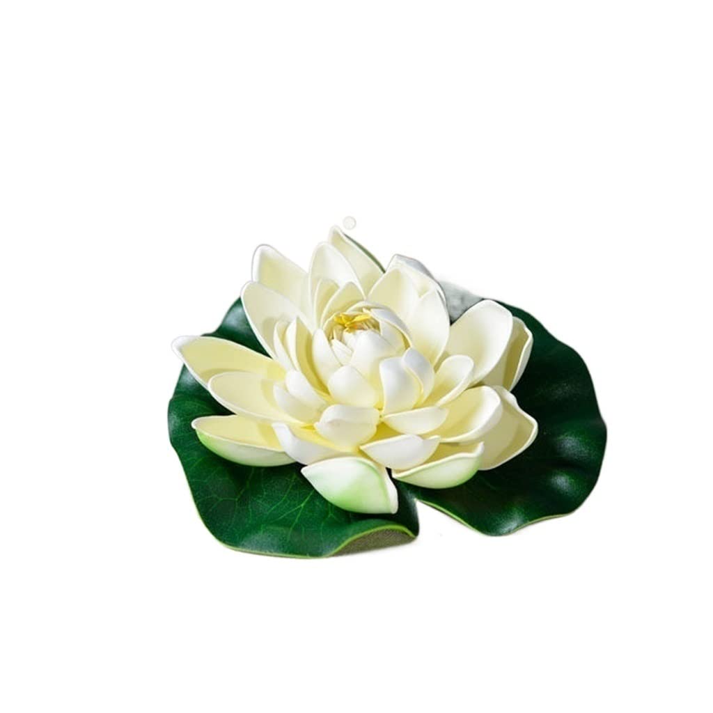 ADERFETBI Fake Plants Artificial Flowers Lotus Realistic Water Lily Pads Leaves Floating Foam Lotuses For Garden Koi Fish Pond Aquarium Pool Decor Artificial Flowers(E)