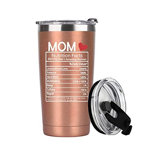 Gifts For Mom 20 Oz Stainless Steel Insulated Tumbler | Mothers Day Gifts | Birthday Gifts For Mom | Great Mother Gifts | Wife Gifts From Husband | Unique Best Mom Ever Gifts.(1-Rose Gold) #TOP23