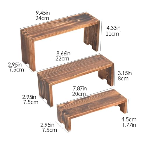 Présentoir pour bijoux et figurines rectangulaire en bois polyvalent