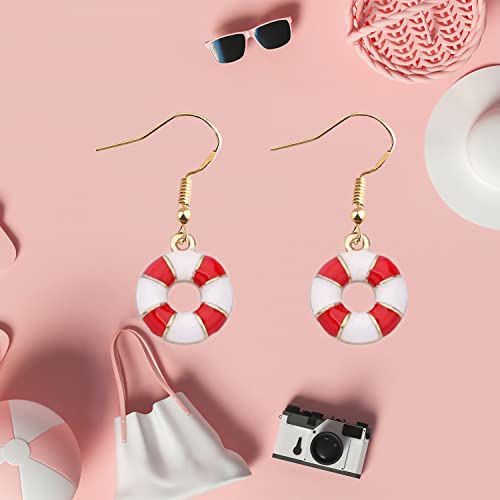 Chooro Beach Life Saver Earrings Nautical Earrings Life Ring Preserver Jewelry Gift For Life Guard Life Saver Gift Lifebuoy Earrings (Life Saver Earrings) #TOP6