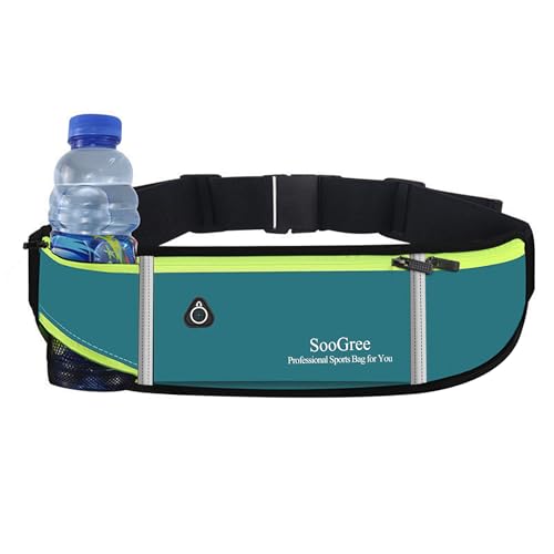 SooGree Fanny Packs, Running Belt Pack, Waist Pack Bag for Men and Women, Lightweight Runners Water Bottle Belt Bag, Phone Holder Money Belt for Traveling Hiking Cycling Walking