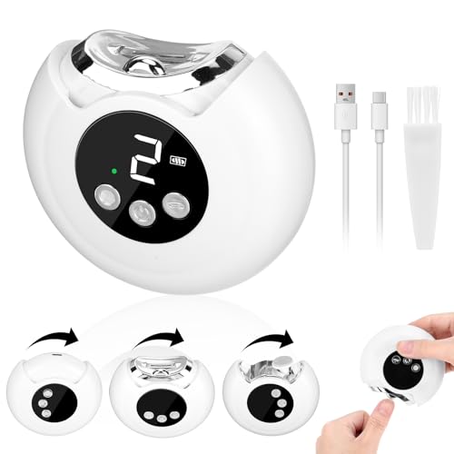WIOR Cortador de unhas elétrico automático com 3 velocidades e luz LED, aparador e polidor de unhas