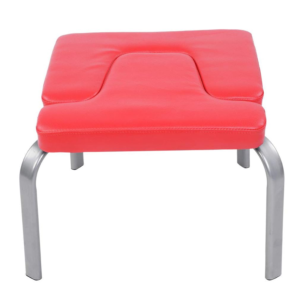 Sedia da Yoga,Sgabello Rovesciato con Struttura in Metallo,Sedia Rovesciata per Adulti con Cuscino del Sedile Ispessito in Pelle PU,Sedia per Pilates, Rosso