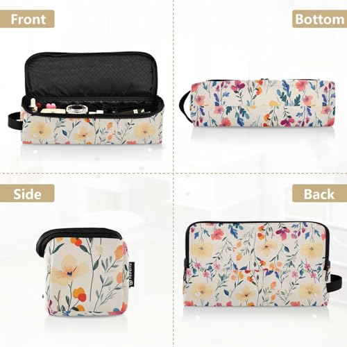 Bolsa de viaje pequeña para herramientas de cabello beige con almohadilla térmica resistente al calor removible y repelente al agua para plancha y accesorios de cuidado capilar miniatura 5