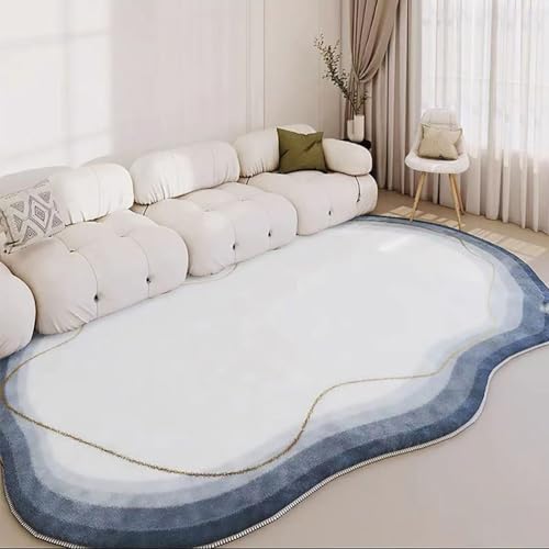 Genérico Alfombra de Imitación de Piel de Cordero, Esponjosa Alfombra para Salón Dormitorio Pelo Antideslizante Alfombras Esponjosas de Pasillo para Habitaciones Infantiles,Azul,100 * 200cm