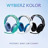 Logitech G335 Przewodowy zestaw słuchawkowy do gier z mikrofonem Flip to Mute, Mini Jack 3,5 mm, nauszniki z pianki memory, kompatybilny z PC, PlayStation, Xbox, Nintendo Switch - Biały