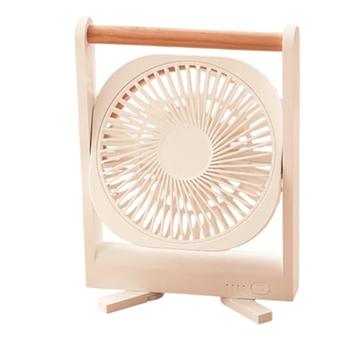 Rukjmqi Ventilador de escritorio, ventilador de pie,Ventilador personal recargable con mango - Accesorios de cubículos de bajo ruido con un potente flujo de aire para el dormitorio de estudio en el