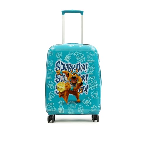 Image of YAYAVAR Scooby-Doo Kids Trolley Suitcase - 65L | Hard-Sided Printed Cabin Luggage with 8 Wheels, Number Lock, Scratch Resistant, Lightweight Travel Bag (60cm)