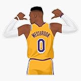 Russell Westbrook 0 Window Water Bottle Bumper Sticker Decal 5"