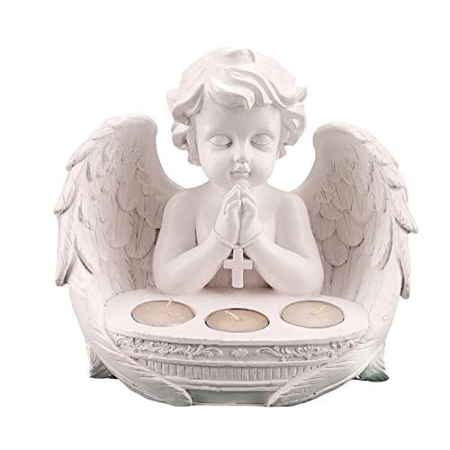 Angel Candle Holders | Resin Angel Tealight Holder, Prayer Cherub Angel Statue Votive Candle Holders | Lovely Angel With Wings Table Decor For Living Or Dining Room Table, Gifts Ainichi #TOP1
