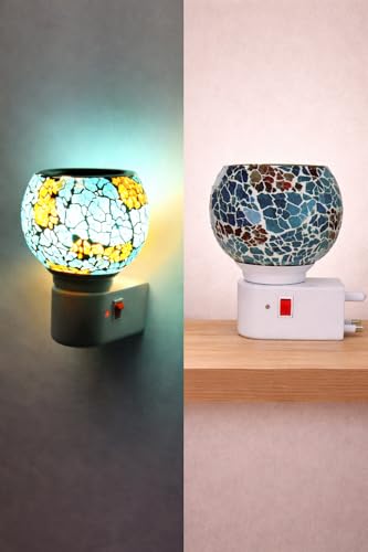Image of Mother's Essence Ceramic Electric Wax Melt Diffuser | 2-in-1 Bedside Lamp & Aroma Burner | Plug-in Night Lamp for Bedroom & Pooja Room (Black Rose)